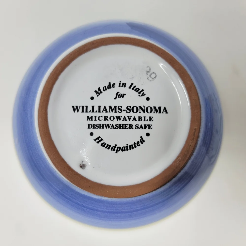 Pair of Williams Sonoma bowls Marisol Italy 4"h x 5.5"w. all purpose cereal soup - Picture 7 of 12